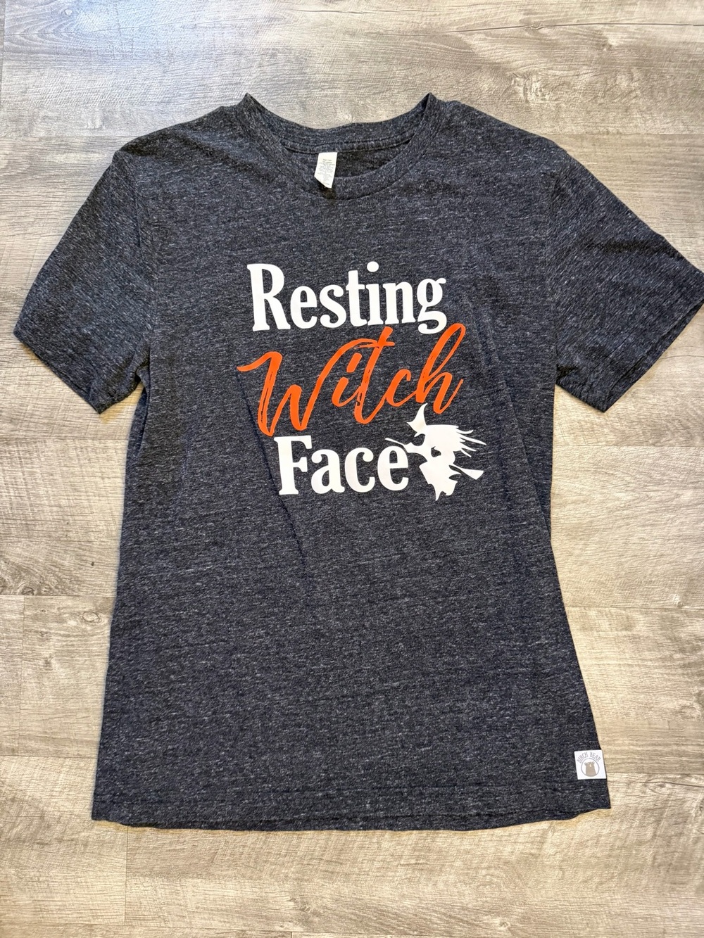 Women’s 'Resting Witch Face' Short Sleeve Tee - Navy & Orange